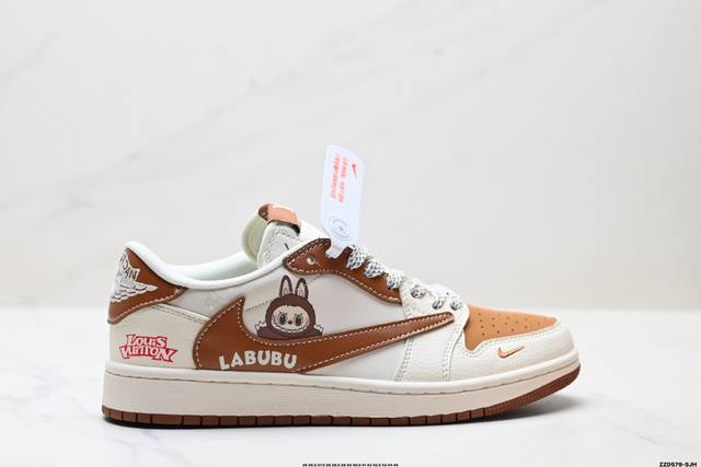 公司级Nike Air Jordan 1 X Travis Scott Aj1倒勾 乔一倒钩 ‘Diy’定制 耐克 低帮文化篮球鞋 完美品质出货 细节如图所示