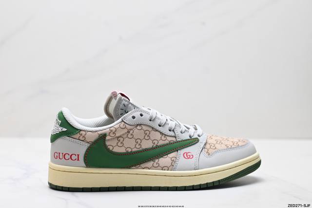 公司级Nike Air Jordan 1 X Travis Scott Aj1倒勾 乔一倒钩 ‘Diy’定制 耐克 低帮文化篮球鞋 完美品质出货 细节如图所示