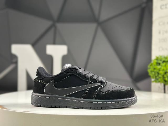 耐克 Aj1倒勾Travis Scott X Air Jordan 1 ” Reverse Mocha “ Aj1乔1 Ts 闪电 联名倒钩 低帮文化篮球鞋 完