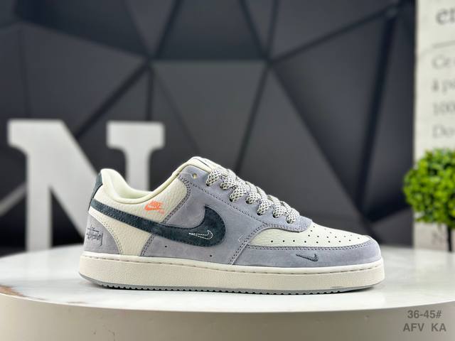 福利特价 耐克 Nike Court Vision 低帮百搭 透气休闲运动板鞋 兼顾舒适脚感和出众风范 演绎匠心之作 结构性的支撑贴合感结合复古篮球设计 电绣工