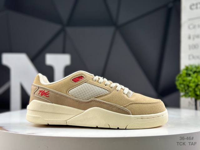 真标带半码 耐克 Who Decides War X Nike Jordan Flight Court Ate 搭防滑耐磨 低帮 耐克复古篮球鞋 货号:Hf32