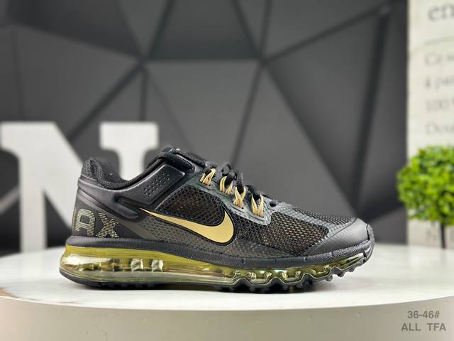 耐克 Nike Air Max 2013 耐克复古透气网布 全掌气垫 缓震跑步鞋 #搭配全掌式 Max Air 气垫 为步伐注入充沛活力 半透明中底和外底 为整