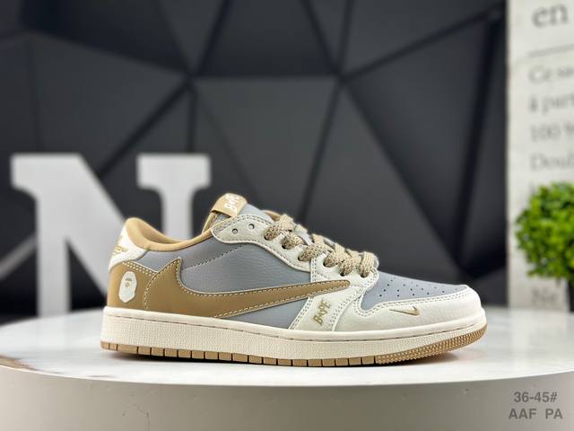 福利特价 耐克 Travis Scott X Fragment Design X Air Jordan 1 Low Og Sp Aj1 乔1 低帮文化休闲板鞋