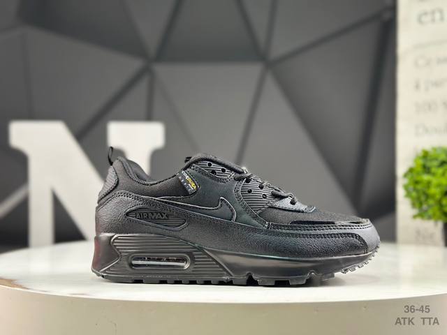 真标 耐克 Nike Air Max90 皮面+网纱拼接鞋面 复古气垫百搭休闲运动慢跑鞋 货号：302519 003 尺码：如图右下角所示 Atk Tta