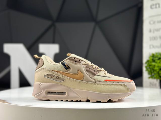 真标 耐克 Nike Air Max90 皮面+网纱拼接鞋面 复古气垫百搭休闲运动慢跑鞋 货号：302519 001 尺码：如图右下角所示 Atk Tta