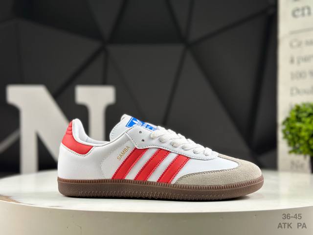 阿迪达斯 Adidas Samba Og桑巴舞系列绅士德训足球风百搭低帮休闲运动板鞋“ 货号：Ig1025 尺码：36 36 37 38 38 39 40 40
