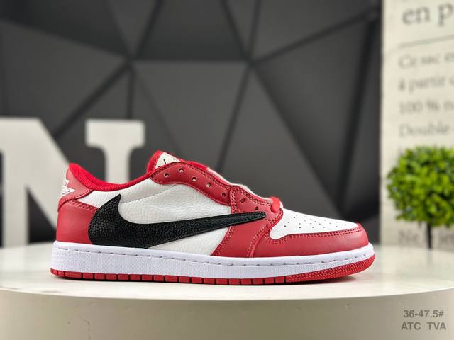 耐克 Aj1倒勾Travis Scott X Air Jordan 1 ” Reverse Mocha “ Aj1乔1 Ts 闪电 联名倒钩 低帮文化篮球鞋 完