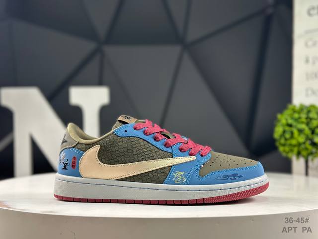 福利特价 耐克 Travis Scott X Fragment Design X Air Jordan 1 Low Og Sp Aj1 乔1 低帮文化休闲板鞋
