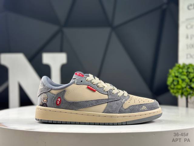福利特价 耐克 Travis Scott X Fragment Design X Air Jordan 1 Low Og Sp Aj1 乔1 低帮文化休闲板鞋