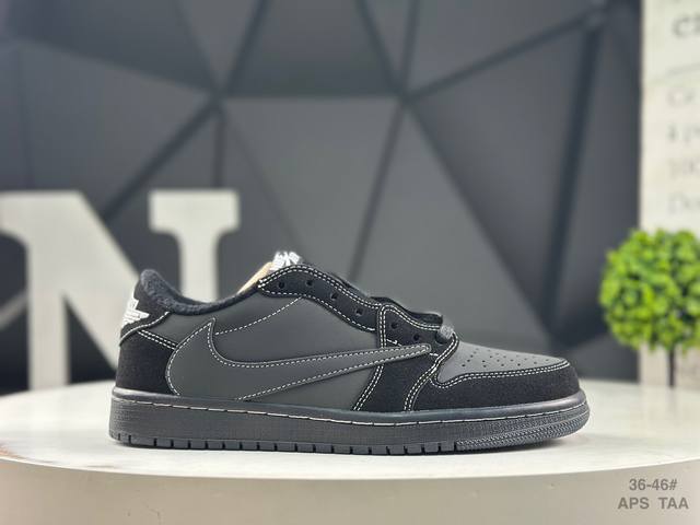 耐克 Aj1倒勾Travis Scott X Air Jordan 1 ” Reverse Mocha “ Aj1乔1 Ts 闪电 联名倒钩 低帮文化篮球鞋 完