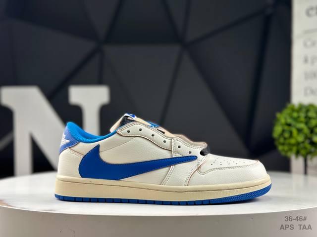 耐克 Aj1倒勾Travis Scott X Air Jordan 1 ” Reverse Mocha “ Aj1乔1 Ts 闪电 联名倒钩 低帮文化篮球鞋 完