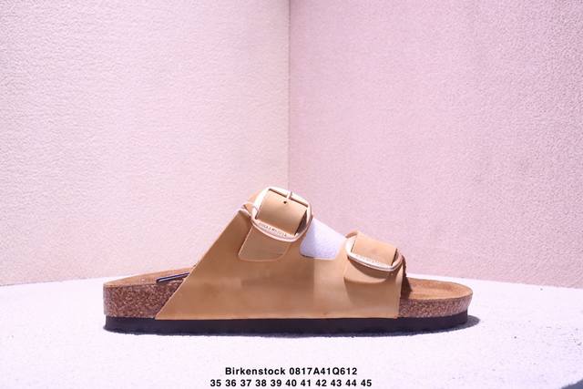 博肯 Birkenstock 三字拖鞋 广东原产#德国百年知名鞋履品牌 博肯Birkenstock 勃肯#采用质地柔软牛皮绒面材质#中底搭载缓震软木橡胶 其特有