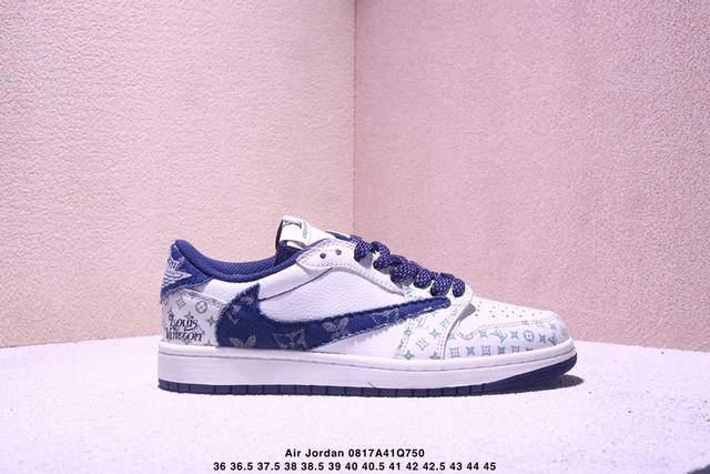 公司级Nike Air Jordan 1 X Travis Scott Aj1倒勾 乔一倒钩 ‘Diy’定制 耐克 低帮文化篮球鞋 完美品质出货 细节如图所示
