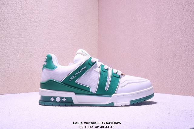 真标Louis Vuitton Trainer Sneaker Low 全新 Lv 路易威登 休闲运动文化百搭板鞋 尺码:39-45 Xm0817Q625