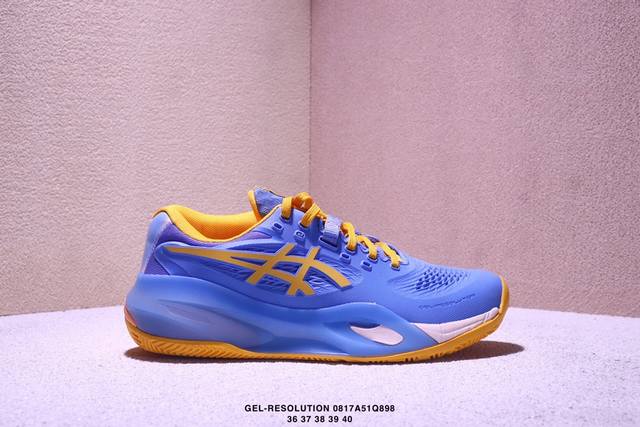 公司级Asics Gel-Resolution X 亚瑟士 专业网球鞋 没有鞋骨的设计 这是一种创新技术 它让脚底在每一次着地时都能感受到柔软而充足的缓冲 就像