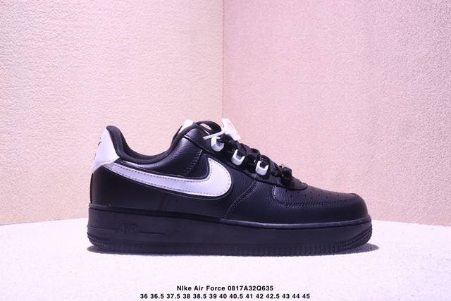 海外限量发售！公司级Nike Air Force 1 '07 Low “黑白扣”空军一号 低帮 运动鞋 休闲鞋 折边针车 工艺难度大 原楦头原纸板 原装鞋盒 定