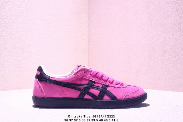 Onitsuka Tiger鬼塚虎 Tokuten 织物牛剖层革 复古时尚薄底 防滑抗冲击性耐磨 低帮 板鞋 男女同款 深粉色 Xm0815Q222