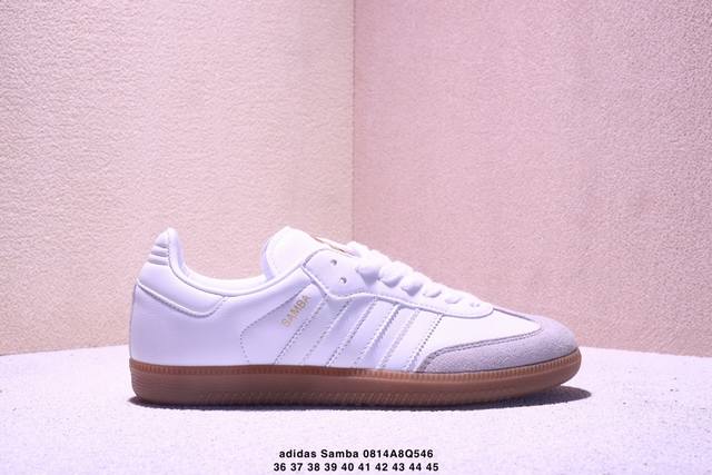 阿迪达斯 三叶草Adidas Originals Samba Og Black 75 Anniversary 桑巴舞系列绅士德训足球风百搭低帮休闲运动板鞋 Xm