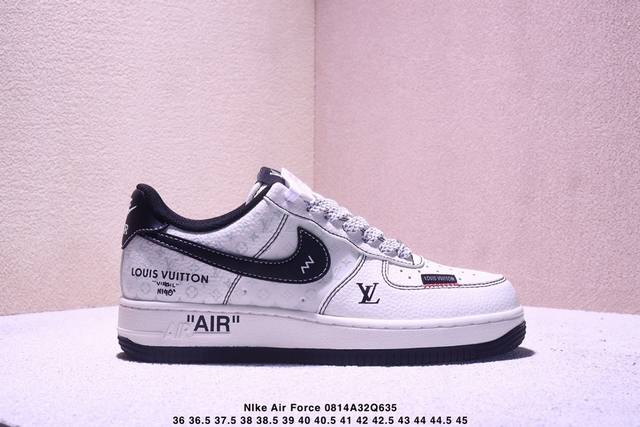 海外限量发售！公司级Nike Air Force 1 '07 Low “Lv联名 黑勾小织标”空军一号 低帮 运动鞋 休闲鞋 折边针车 工艺难度大 原楦头原纸板