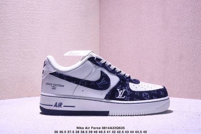 海外限量发售！公司级Nike Air Force 1 '07 Low Lv联名--深蓝牛仔 空军一号低帮 运动鞋 休闲鞋 折边针车 工艺难度大 原楦头原纸板 原