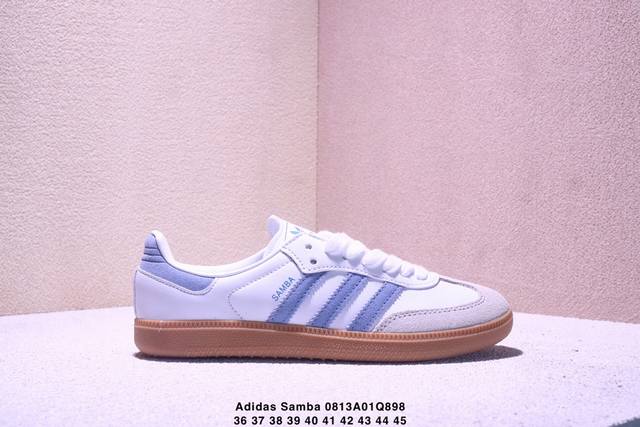 真标Adidas Originals Samba Og 桑巴舞系列 阿迪达斯 三叶草 绅士德训足球风百搭低帮休闲运动板鞋 货号:Js1351 尺码:36-45