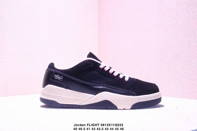 Jordan Flight Court 时尚舒适 防滑耐磨 低帮 复古篮球鞋 男款 黑粉 Xm0813Q222