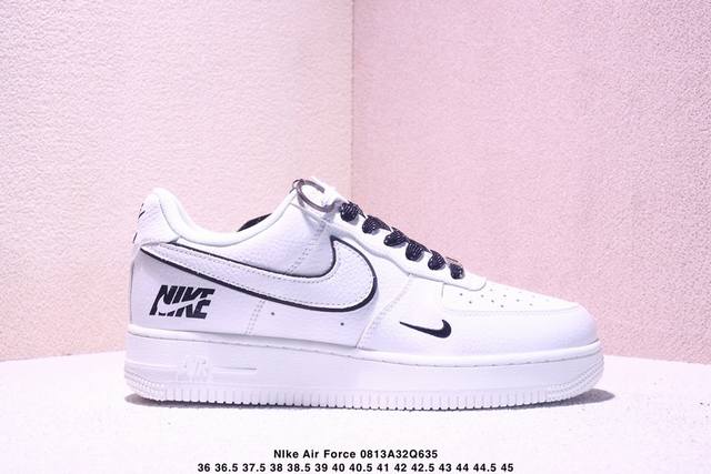 海外限量发售！公司级Nike Air Force 1 '07 Low “Nike联名 米黑边”空军一号 低帮 运动鞋 休闲鞋 折边针车 工艺难度大 原楦头原纸板
