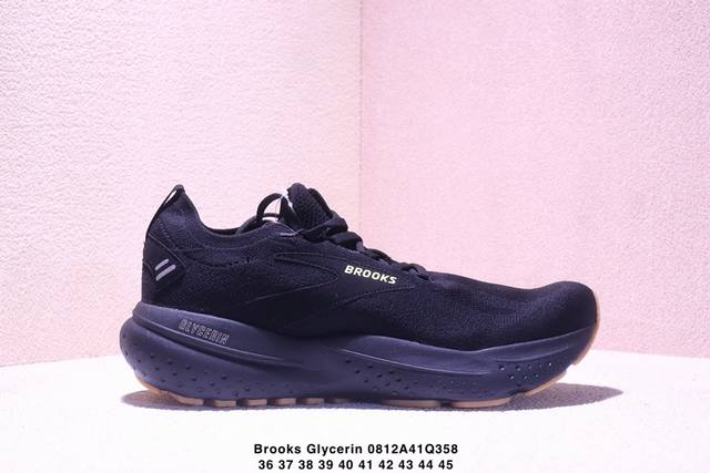 Brooks 布鲁克斯 Glycerin 21 超弹轻盈跑步鞋 低帮透气缓震支撑休闲运动慢跑鞋采用改进工程空气网眼组合热熔工艺鞋面材质搭载Dna Loft V2