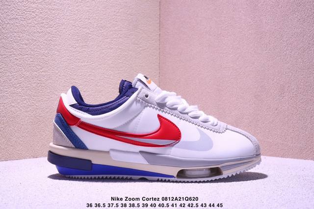 耐克 华夫解构 Sacai X Nike Zoom Cortez S 周年 联名款阿甘牛津布透气个性休闲跑步鞋 气垫 尺码36-45半 Xm0812Q620