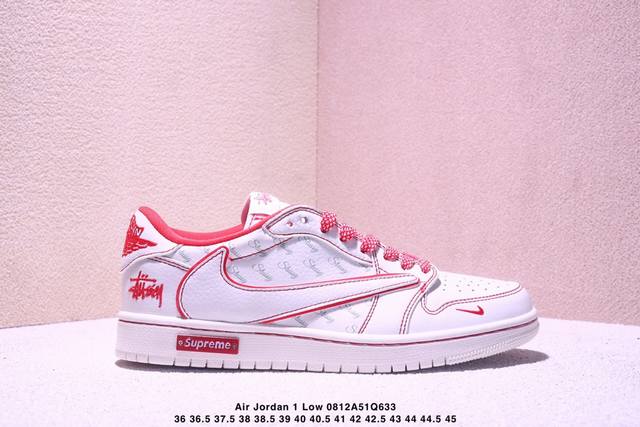 Travis Scott X Fragment Design X Jordan Air Jordan 1 Low Og Sp “Supreme斯图西联名 英文红