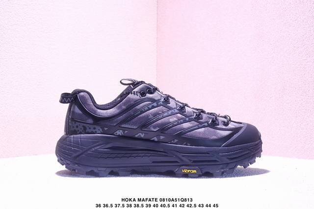 公司级Hoka Mafate Speed Three 2玛法特 超轻厚底轻量山地跑步鞋 滚动平衡科技和适度的脚后跟倾斜角度 可平稳步伐体验和柔软的脚感 鞋面采用