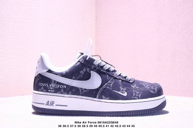 海外限量发售！公司级Nike Air Force 1 '07 Low Lv联名--黑牛仔 空军一号低帮 运动鞋 休闲鞋 满天星鞋带 折边针车 工艺难度大 原楦头