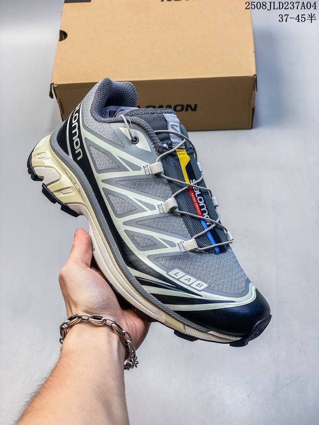 公司级Salomon Xa Pro Xt-6 End萨洛蒙户外越野跑鞋 鞋面采用Sensifit贴合技术 全方位贴合包裹脚型 鞋跟部鞋底牵引设计 提供强大的抓地