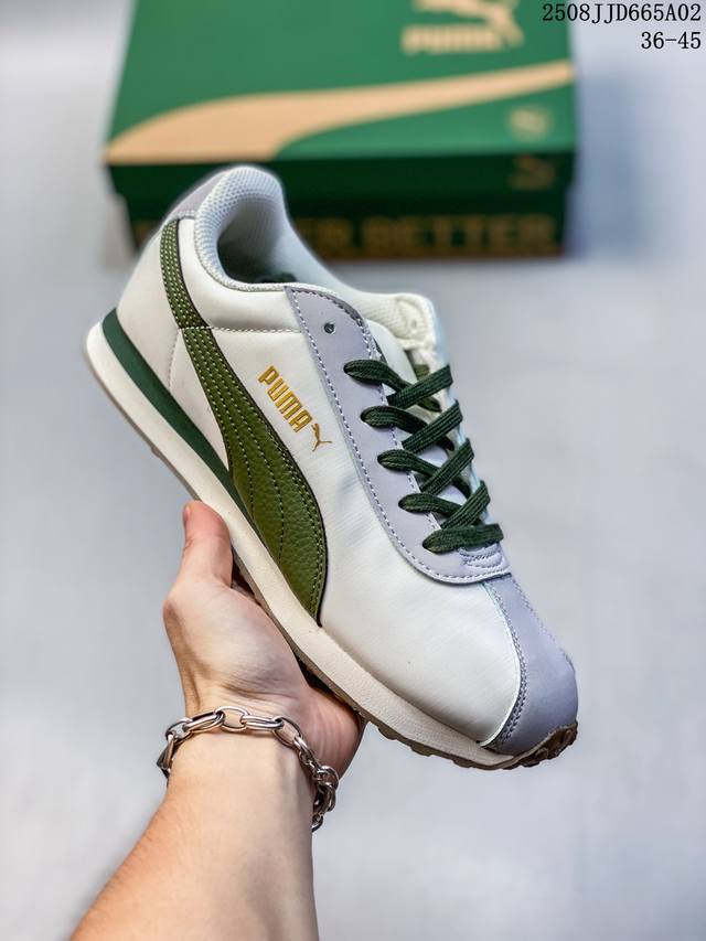 Puma 彪马官方Turin男女轻便耐磨时尚低帮休闲鞋 男女鞋真标半码制，升级原楦原纸版开发，采用固色翻毛皮鞋面材质，外置轻量耐磨橡胶大底薄底鞋成为潮人必备彪马