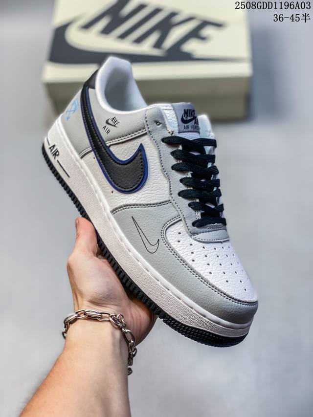 公司级带半码 耐克 Nike Air Force 1 ’07 空军一号 Af 1 低帮 厚底增高百搭 休闲运动板鞋。柔软、弹性十足的缓震性能和出色的中底设计，横