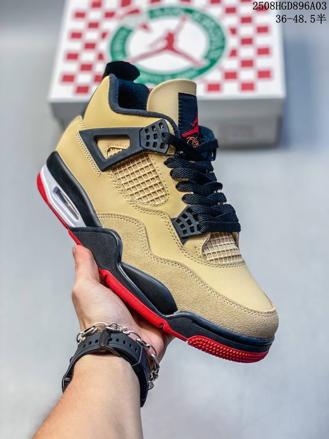 纯原Nike Air Jordan 4 Retro 耐克迈克尔 乔丹Aj4代中帮复古休闲运动文化篮球鞋 原厂材料Tpu超Q弹网格材质 缜密拉帮及中底钢印细节 组
