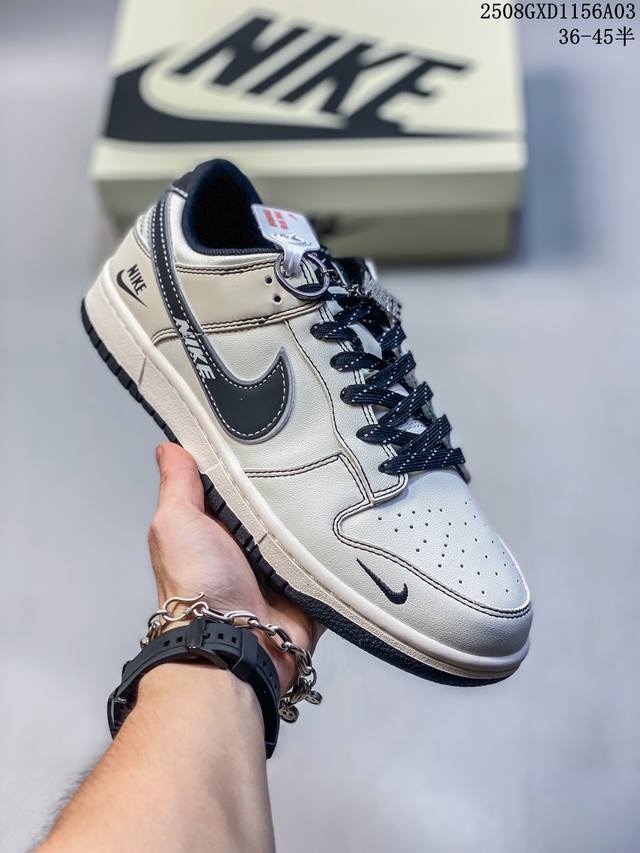 海外爆款限量发售！Nike Sb Dunk Low“ Nike联名 黑灰边勾” 周年高端定制 低帮休闲板鞋 定制鞋盒 大厂纯原品质出货 超高清洁度 皮料切割干净