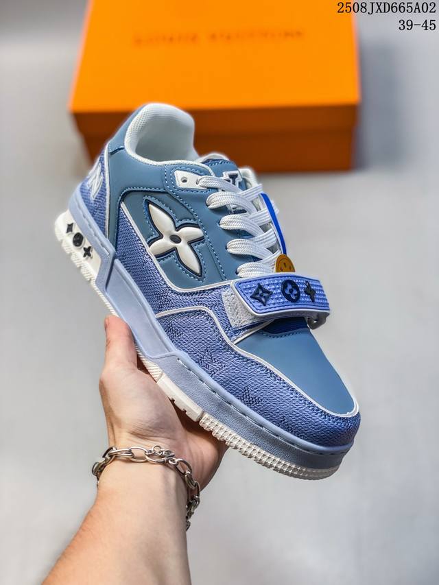 Lv路易威登Louis Vuitton Trail Sneaker Low休闲运动文化百搭篮球板鞋 致Tpr光泽鞋底#耐弯折滴塑支持片#鞋垫嵌入超软脚感乳胶材质