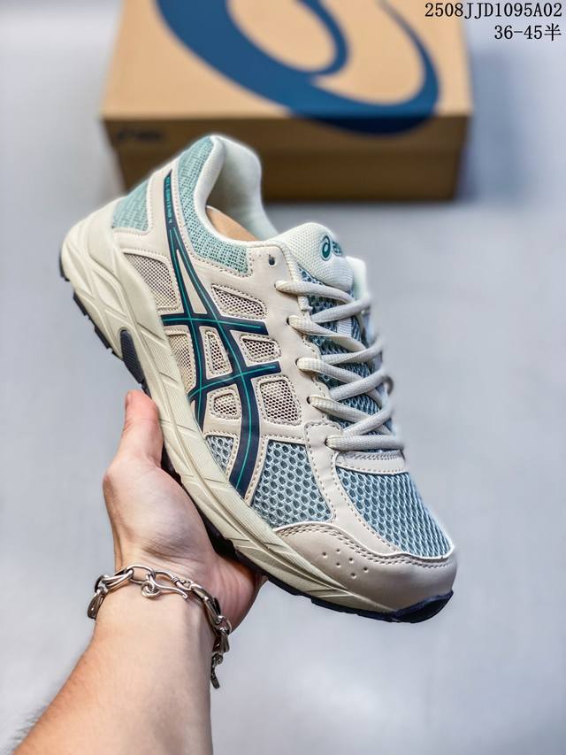 Asics 亚瑟士 透气网眼鞋面配合部分合成革材质，全新Rearfoot Gel后置凝胶缓冲效果日本专业跑鞋品牌-亚瑟士Asics Gel-Contend 4