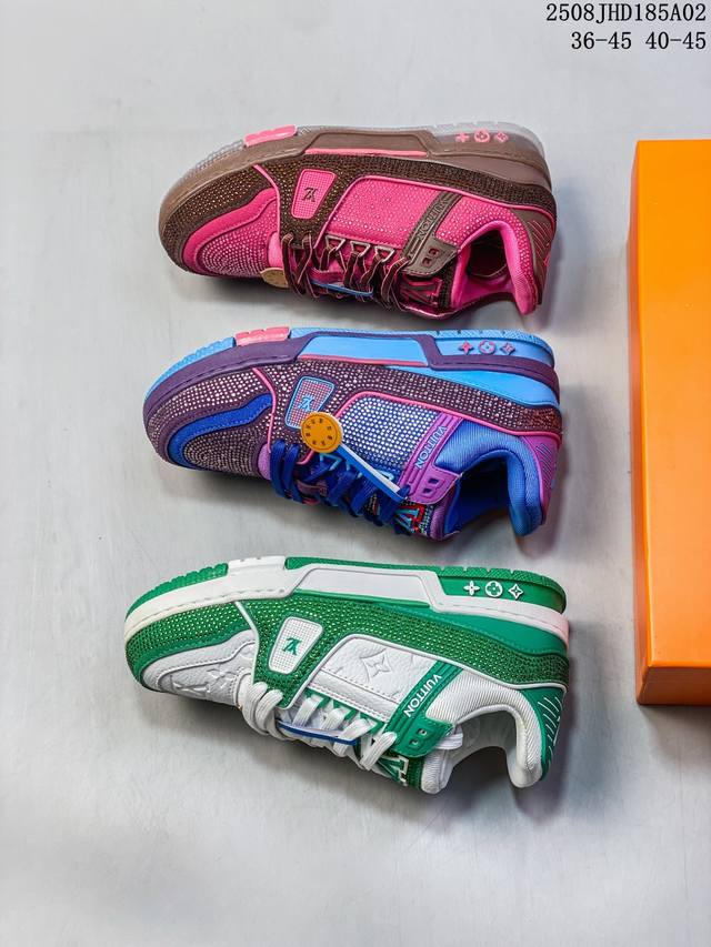 路易威登 Louis Vuitton Lv路易威登板鞋 新款 Lv Trainer最新配色运动鞋 L家 篮球鞋风格运动鞋 该鞋由艺术总监 Virgil Ablo