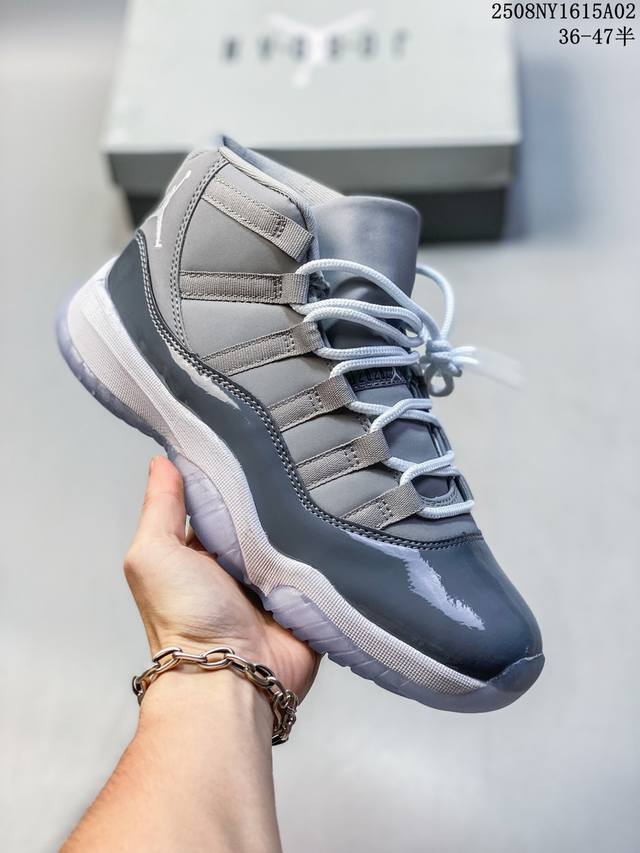 公司级带半码 Air Jordan 11 Concord Aj11 乔11高帮红黑白漆皮篮球鞋 原楦原底开发，渠道客供头层皮，进口碳板 Solo气垫缓震中底 货