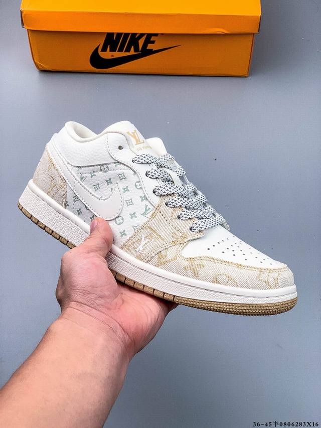 公司级头层！耐克Nike Air Jordan 1 Low Aj1乔1 低帮潮流缓运动休闲板鞋。Aj1 低帮拼接 完美版型真头层牛皮# 内置缓震气垫 原鞋开模