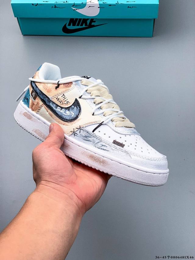Nike Court Vision Low 休闲运动板鞋 纯原版本 低帮百搭透气休闲运动板鞋，经典耐用的设计，兼顾舒适脚感和出众风范，演绎匠心之作。结构性的支撑
