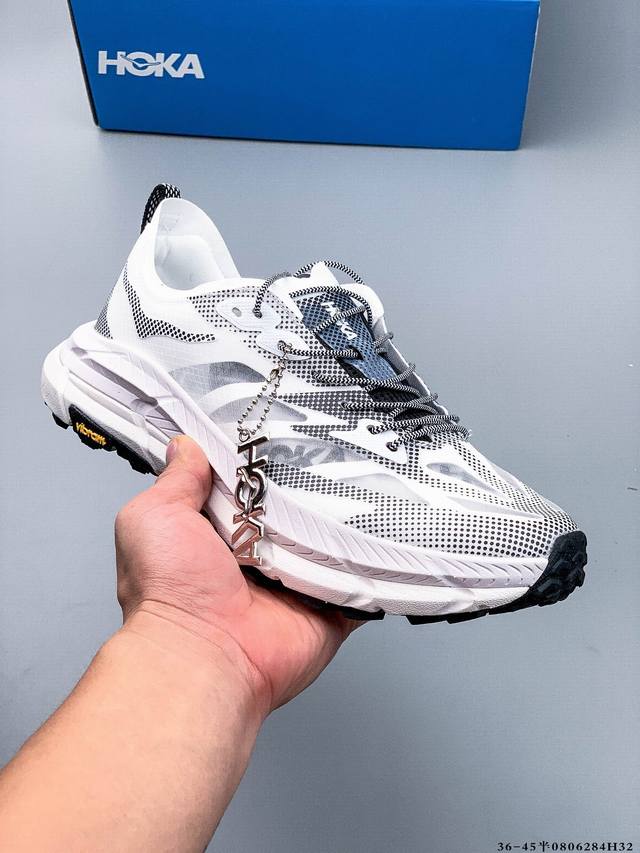 公司级！Hoka One One Mafate Speed 4 Lite 舒适百搭防滑保暖 低帮 休闲跑步鞋 它的半透明鞋面设计 不仅让鞋身看起来更加轻便 而且
