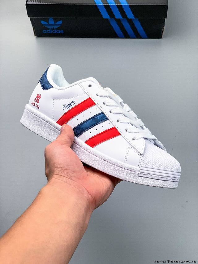 公司级头层！阿迪达斯Adidas Superstar 贝壳头经典百搭休闲板鞋 渠道正品订单 诠释市场最高工艺水平 贝壳头经典小白板鞋 专柜上架同步配色 全鞋进口