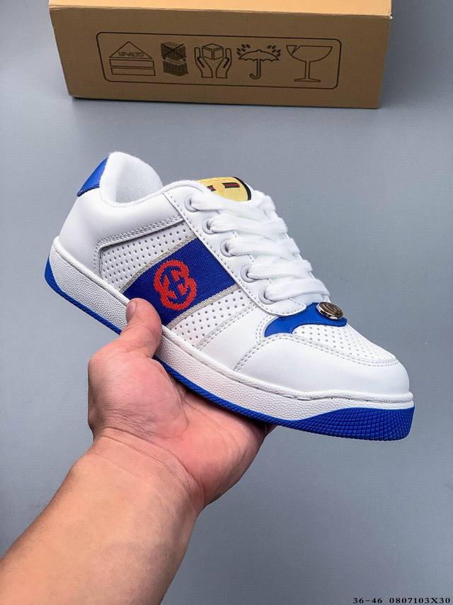 Gucci Distressed Screener Sneaker 古驰小脏鞋系列 官方同步 经典原型复古百搭做旧小脏板鞋复古学院风 怀旧版 0807103X3