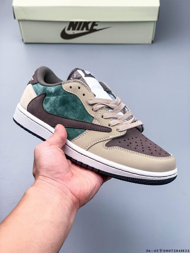 公司级头层！耐克Nike Air Jordan 1 Low Aj1乔1 倒勾低帮潮流缓运动休闲板鞋。Aj1 低帮拼接 完美版型真头层牛皮# 内置缓震气垫 原鞋开