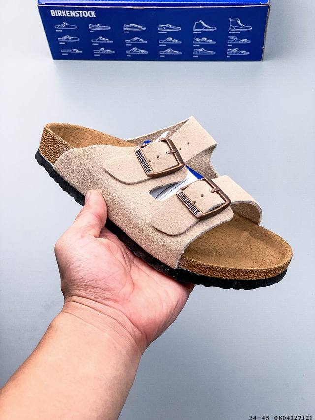 德国百年知名鞋履品牌 博肯Birkenstock Zurich系列 黑色反绒 牛皮绒面革 双扣时尚凉拖 勃肯半拖凉鞋系列 亲肤透气的人造革，搭配可调节鞋扣提升穿