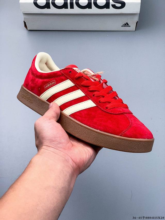 Adidas Vl Court Classic 舒适轻盈 防滑耐磨 低帮休闲板鞋 0804115X20