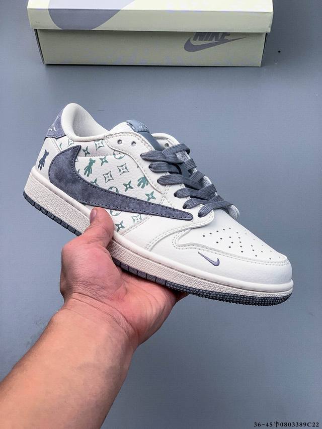 公司级头层！耐克Nike Air Jordan 1 Low Aj1乔1 低帮潮流缓运动休闲板鞋。Aj1 低帮拼接 完美版型真头层牛皮# 内置缓震气垫 原鞋开模